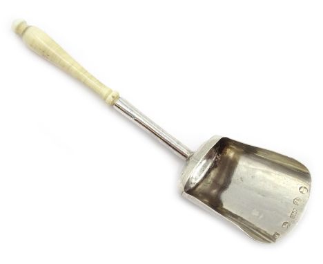 George III silver caddy spoon, ivory terminal by Cocks & Bettridge, Birmingham 1807 Condition Report Length = 10.5cmClick her