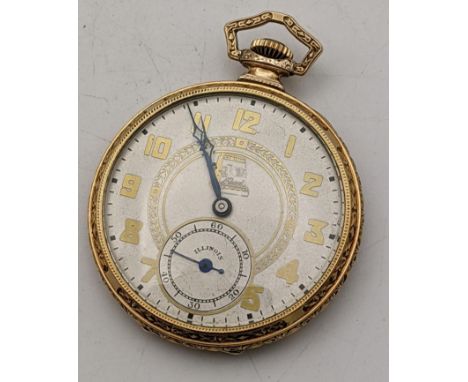 Montre De Poche Illinois Dean 1876 - Mouvement Mécanique, 15 Rubis, Argentée, Vintage Rare