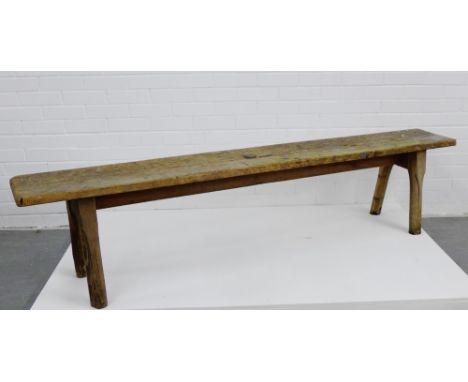 A country wood long bench, 47 x 205cm 