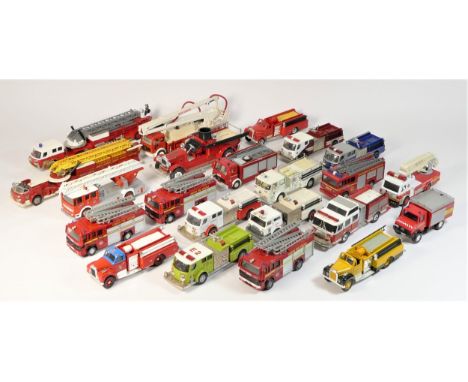 A collection of modern die cast emergency service vehicles to include, Matchbox, Corgi, Ertl, Majorette and others (2) 