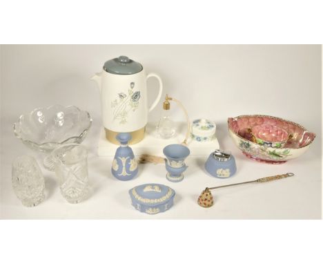 A collection of Mason's ware ceramics, include blue &amp; red Mandalay pattern table lamps, ginger jars, flower vases, platte