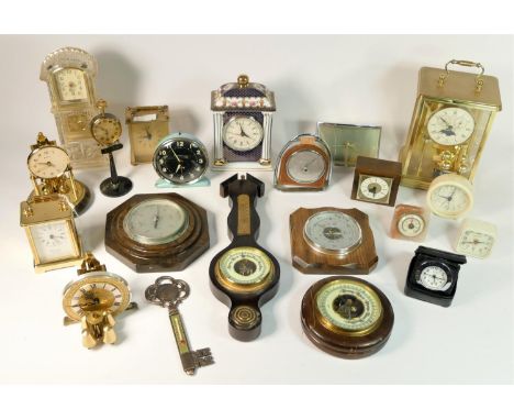 A mahogany cased Elliot Gerrard bracket clock, together with a collection of carriage, anniversary and other mantle clocks. (
