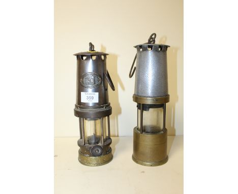 A VINTAGE PATTERSON LANCS LTD MINERS LAMP TOGETHER WITH ANOTHER (2)