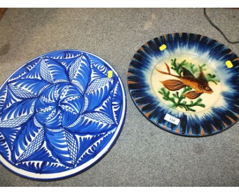 TWO CERAMIC CHARGERS
