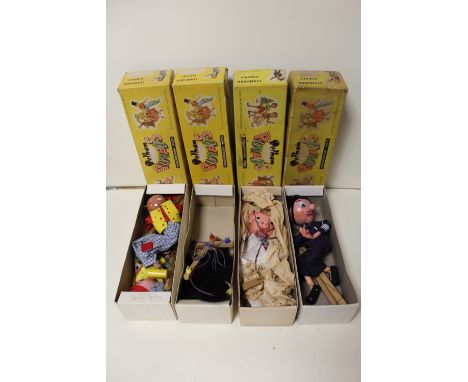 FOUR BOXED VINTAGE PELHAM PUPPETS 