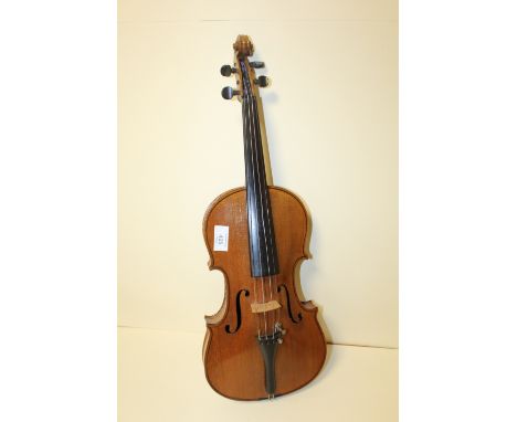 A VINTAGE VIOLIN WITH 14" TWO PIECE BACK 