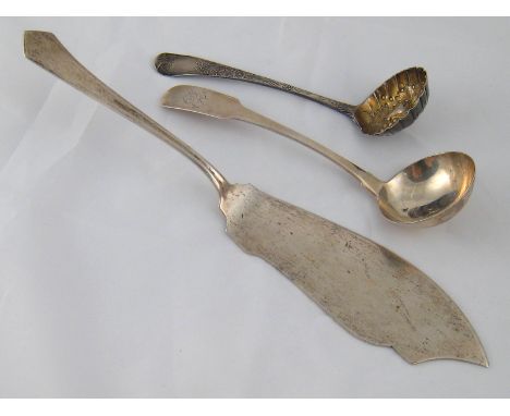 A Georgian Irish silver sauce ladle, Richard Whitford, Dublin 1812, a Hanoverian later pierced and embossed Georgian silver s