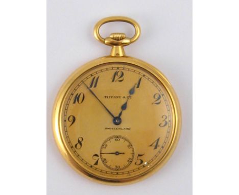 Patek Philippe for Tiffany & Co. An 18 carat gold cased pocket watch, case and movement signed Patek Philippe & Co Switzerlan