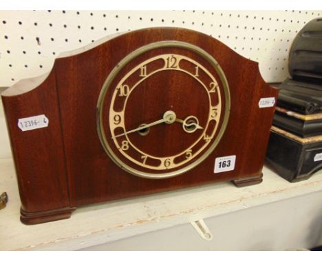A 20th century Mahogany mantle clock, chiming