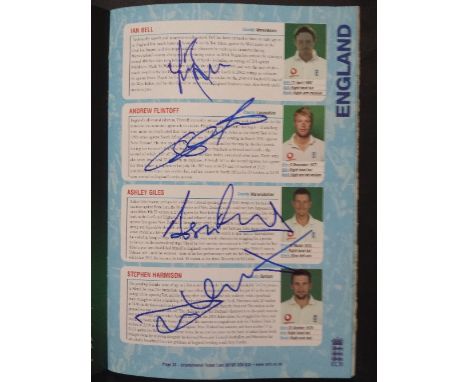 CRICKET, signed programme for 2005 Lords Test, England v Bangledesh, signed by all 12 England only, inc. Vaughan, Bell, Flint