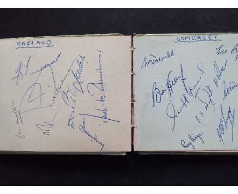 CRICKET, signed album pages (5.5 x 4.25), c.1960, inc. Hutton, Sellers, May; West Indies (5), New Zealand (17), England (7); 
