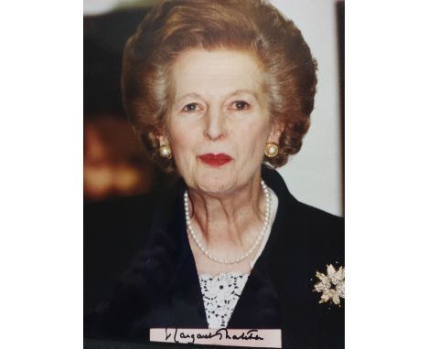 POLITICAL, signed colour photo (8 x 10) by Margaret Thatcher, h/s in later years, signed to small light strip to bottom edge,