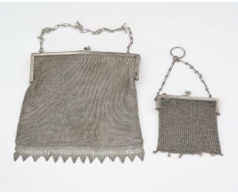 China, a late nineteenth or early twentieth century Chinese export mesh purse, marked with artisan's chop mark, and '85', len