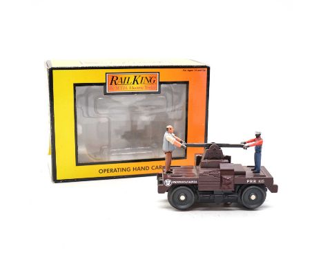 MTH Rail King O gauge model railway, ref. 30-2574 Pennsylvania hand car, boxed