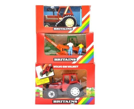 Britains farm models, three including ref. 9535 potato harvester, ref. 9527 Fiat half-track tractor; ref. 9515 Volvo valmet t