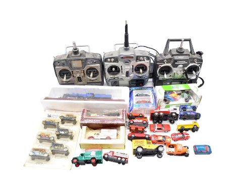Die-cast model vehicles, twenty-one including Lledo, Majorette, Johnny Lightning, Matchbox and others, some in boxes, with th