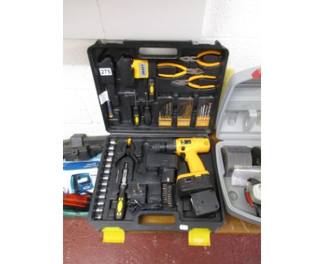 Fitted tool box to include cordless drill and other tools