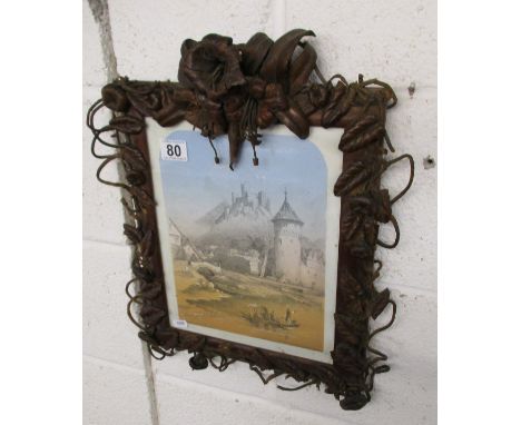 Decorative leather framed print