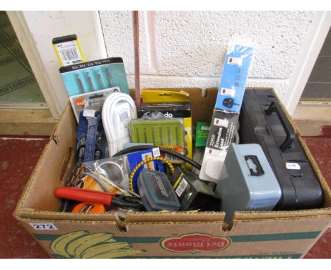 Box of tools, electrical items etc