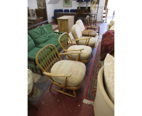 Set of 4 Ercol armchairs A/F