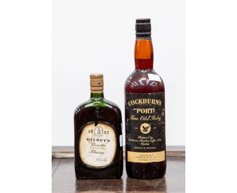 Cockburns fine old Ruby Port (no vintage), one bottle of Gilbeys Bonita Sherry (2) 