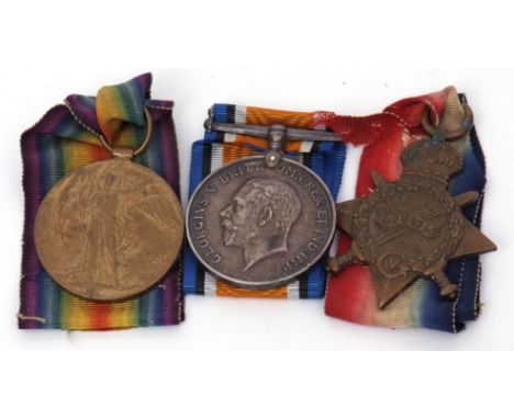 UK: WWI group of three comprising 14-15 Star, British War Medal, Victory Medal to 3-7762 Pte B J Holman, Norf R (3)  
