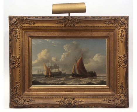 CHARLES MARTIN POWELL (1775-1824) Seascape oil on panel, signed lower right 30 x 47cms,Provenance: Mandell's Gallery, Elm Hil