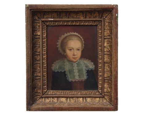 DUTCH SCHOOL (19TH CENTURY) Portrait of a young girl (after Rembrandt) oil on panel 12 x 9cms 