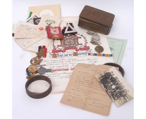 UK: WWI group of three comprising 1914-15 Star, British War Medal and Victory Medals to 2422 Pte A J Harrison, Norf Yeo, toge