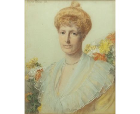 ANTHONY FREDERICK AUGUSTUS SANDYS (1829-1904) Portrait of Katherine Witherby coloured chalks signed, dated 1902 and inscribed