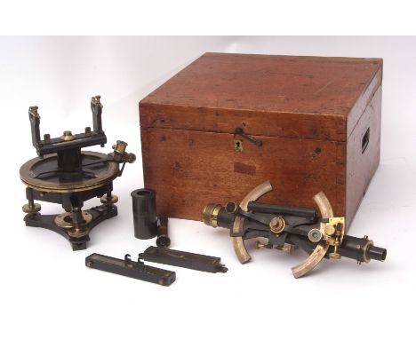 Early 20th century mahogany cased surveyor's level, L Casella, maker to the Admiralty and Ordnance - London and of patinated 