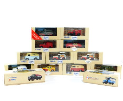 Corgi Classics die cast vintage trucks, to include a Mack Goodyear Wingfoot Express 98481., and a white petrol tank 'The Petr