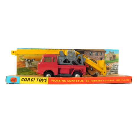 A Corgi die cast model of a working conveyor, on Ford Control Jeep, FC-150, No 64, boxed.