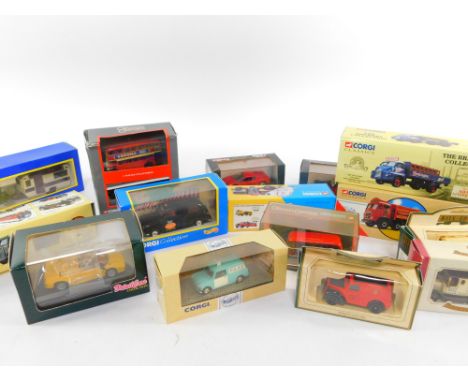 Corgi Days Gone By and other die cast lorries, vintage buses and cars, to include a limited edition Staten Island American La