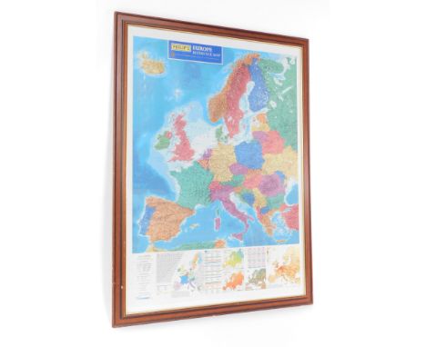 A Philip's Europe reference map, scale 1:5 000 000., showing the regions of the European Union, temperatures, populations, an