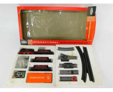 A Playcraft HO gauge hopper wagon train set, P1360, boxed.