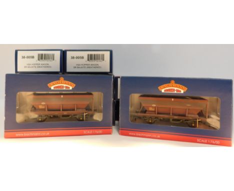 Bachmann OO gauge HSA Hopper Wagons, BR Bauxite (weathered), 38-005B, boxed. (12)