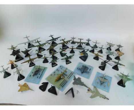 G E Fabbri models of WWII and later military aircraft, scale 1:100, with stands. (42)