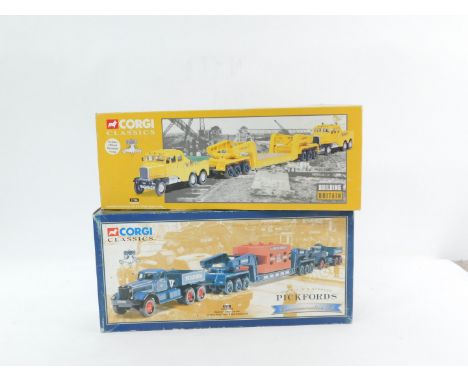 A Corgi Classics die cast Pickfords Diamond T Ballast (x2), with 24 wheel girder and steel casting layer 55201, together with
