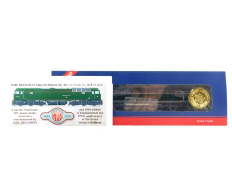 A Bachmann Branch Line OO gauge locomotive Class 57/6 Diesel No 57604 'Pendennis Castle', GWR175 green, produced for Rail Exc