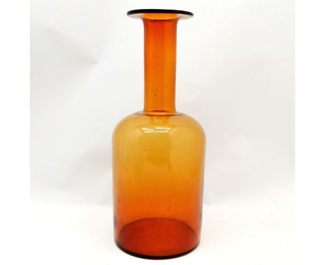 Large Holmegaard Gul Scandanavian amber glass vase by Otto Brauer Denmark - 51cm high no obvious damage