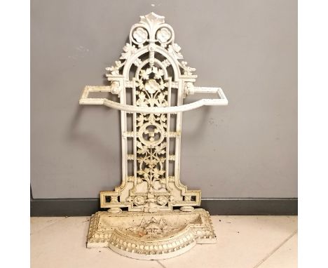 Antique cast iron stick/umbrella stand with kite mark and registered number to the insert - has old repair near to the base 4