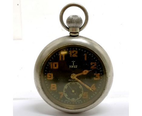 Zenith military 1937 marked G.S.MK.I pocket watch - 55mm case ~ not running