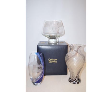 3 pieces of Caithness glass,1 with presentation box
