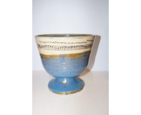 Studio pottery planter by Stephanie Kalon 1909-1928 with ode to joy around the rim by Freidrich Schiller 1759-1805