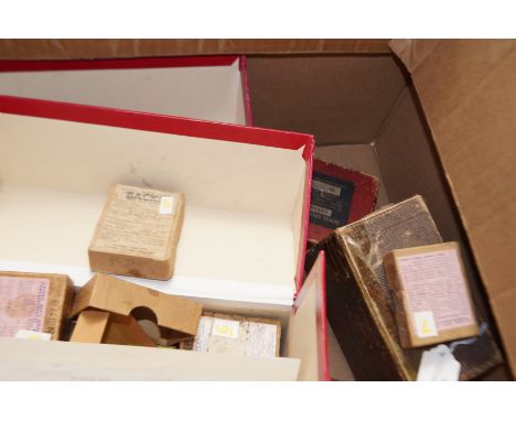 Collection of early glass film slides various subjects together with a vintage camera (must be viewed) 
