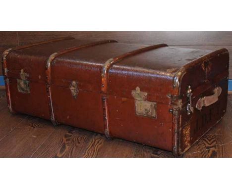 VINTAGE LACQUERED  TRAVEL TRUNK