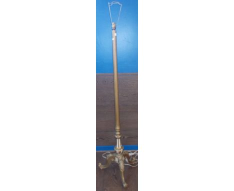 GILT TRIPOD STANDARD LAMP