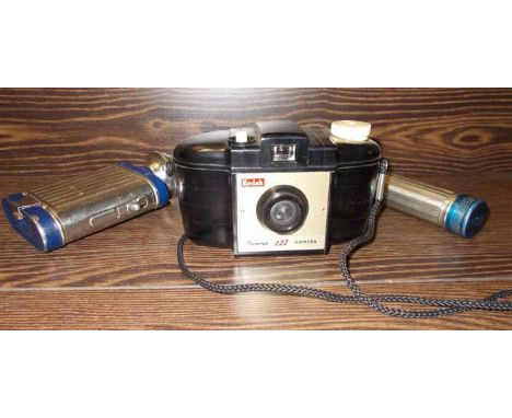 VINTAGE KODAK CAMERA 
together with two german torches
