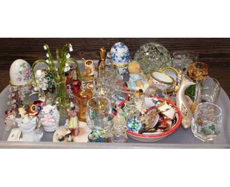COLLECTION OF TRINKET GLASS AND CERAMICS
including paperweights , bells etc